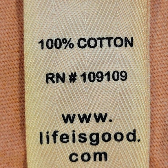 Life is Good Mens Short Sleeve Crewneck T-Shirt Tee Orange Hiking Biking Rafting - Picture 9 of 11